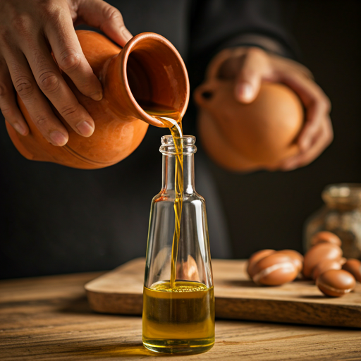 Artisan versant de l'huile d'argan